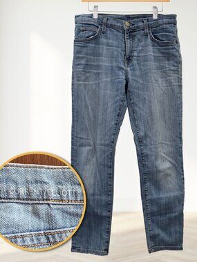 Current/Elliott The Fling Jeans Sz 27 Submarine Wash Straight Leg Boyfriend